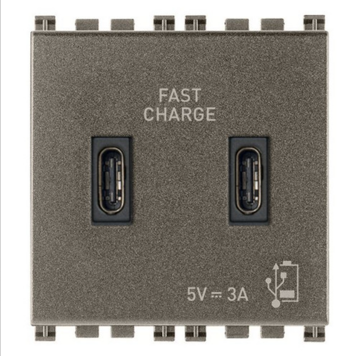 Vimar Arké 19295 USB Charging Outlet – Dual USB-A, 2.1A, 120/230V