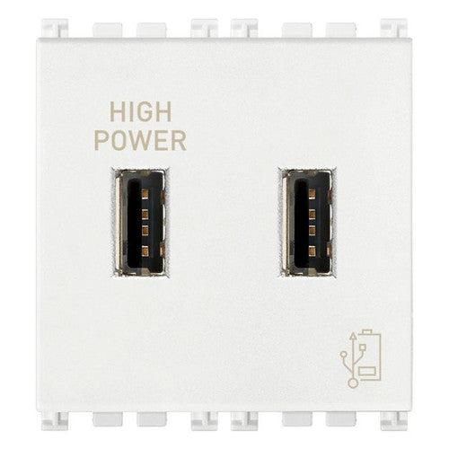 Vimar Arké 19295 USB Charging Outlet – Dual USB-A, 2.1A, 120/230V