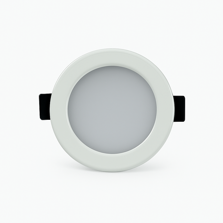 BCM Orlando 85 bi-color warm white and red LED light with white trim ring, spring mount, IP66

