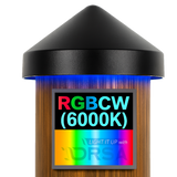 Black LED Dock Piling Light Cap – 12V DC  RGBCW without remote