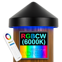 Black LED Dock Piling Light Cap – 12V DC RGBWW or RGBWC