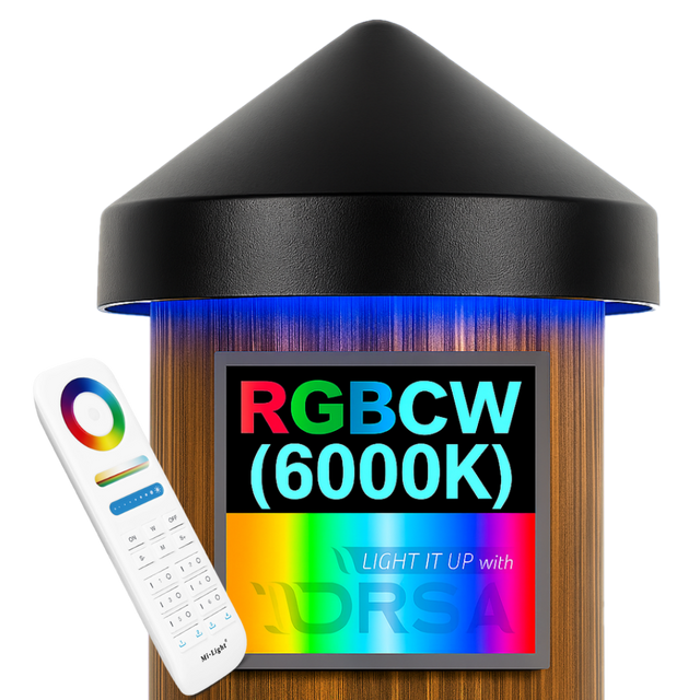 Black LED Dock Piling Light Cap – 12V DC led  RGBWC
