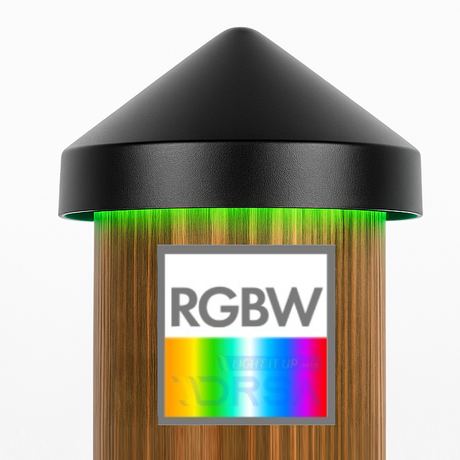 Black piling light with RGBW color-changing LED

