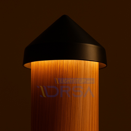 Black piling cap light with 2700K warm white LED

