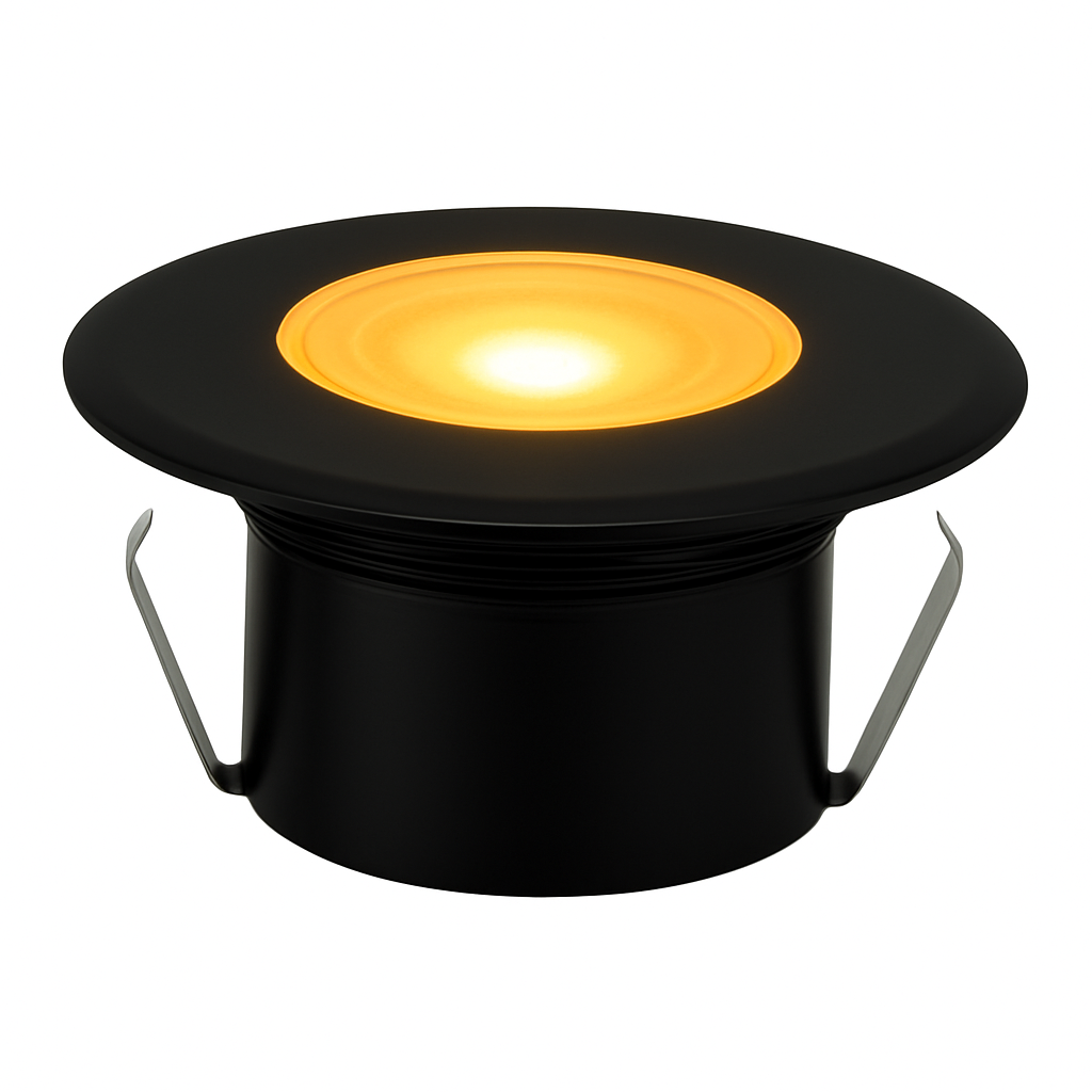 Stainless steel square dock light cover full no-opening black finish warm white