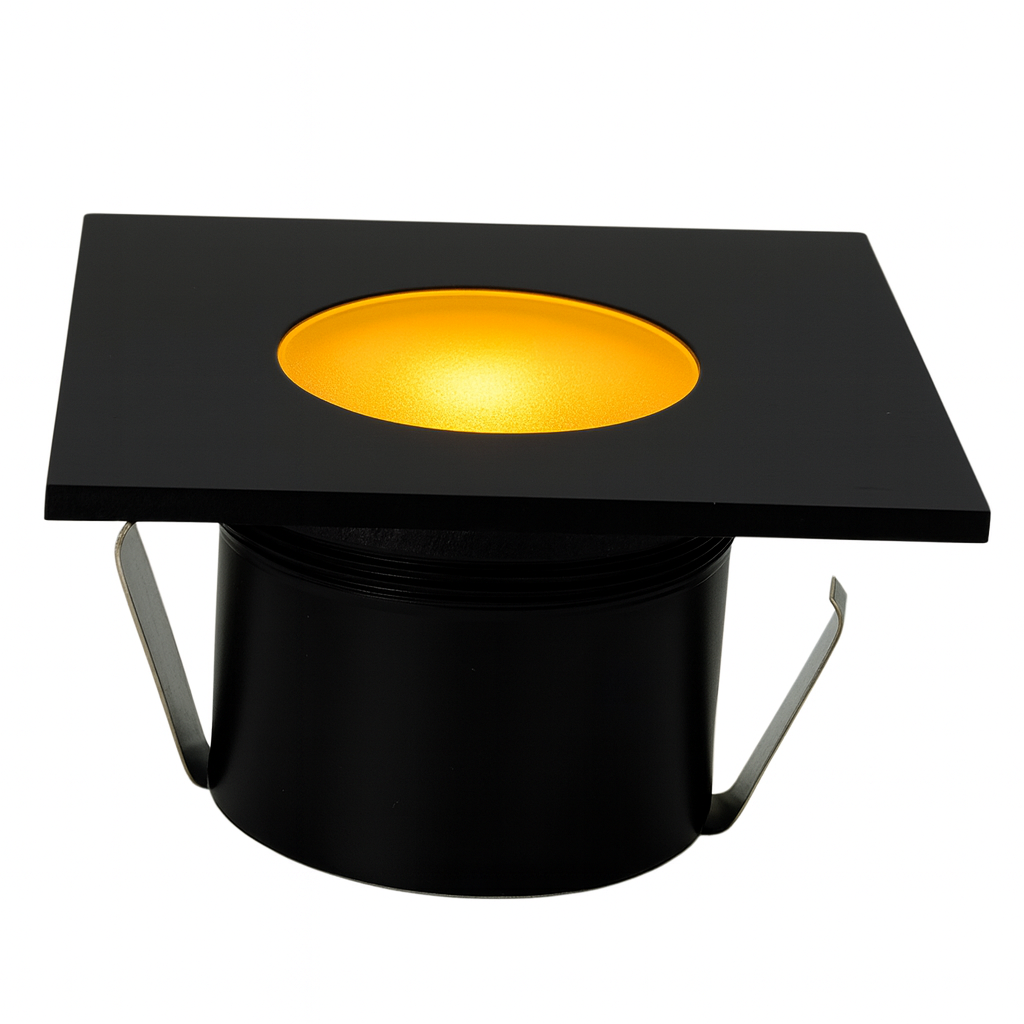 Stainless steel square dock light cover full no-opening black finish warm white 4W