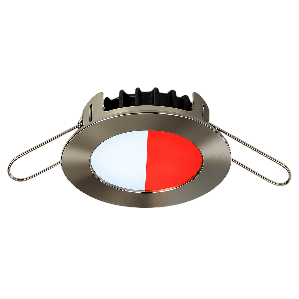 Blade PowerLED polished stainless marine light cool white / red LED side view
