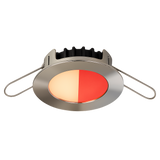 Blade PowerLED polished stainless marine light warm white / red LED side view
