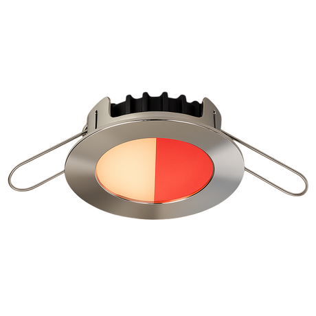 Blade PowerLED polished stainless marine light warm white / red LED side view
