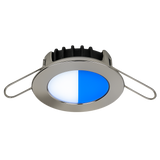 Blade PowerLED polished stainless marine light cool white / blue LED side view
