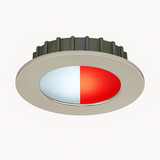 Tide powerled Round brushed stainless  downlight with cool white and red led light pool
