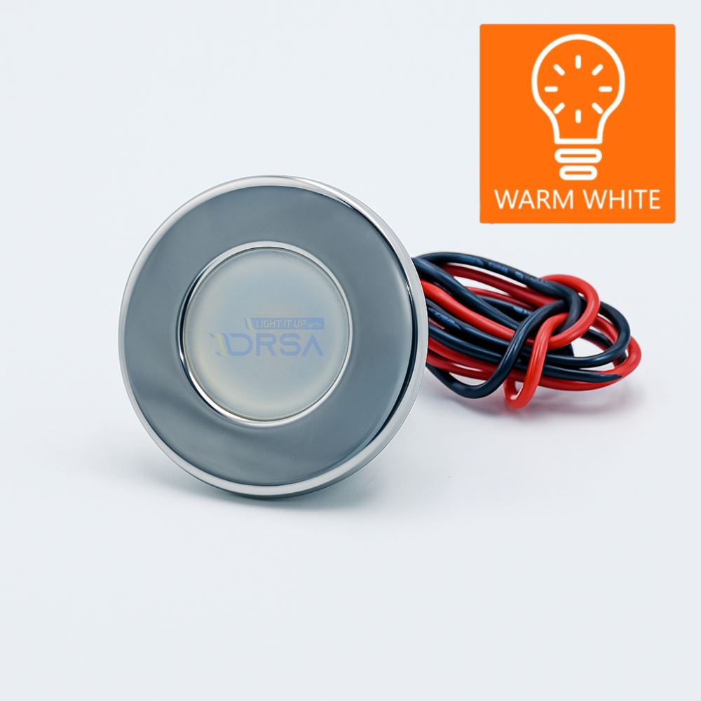 Challenger 40 LED courtesy light warm white with stainless steel bezel

