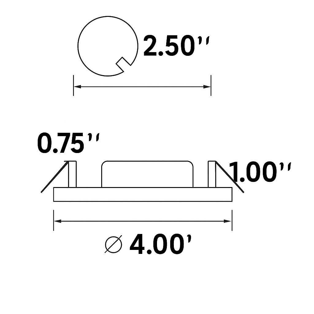 Energy-efficient ML-4 RED BLUE COOLWHITE LED recessed downlight diagram 