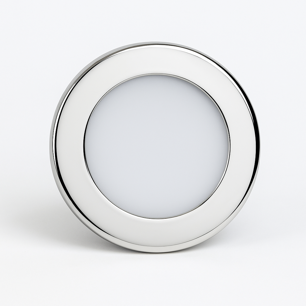 BCM Orlando 85 LED light with switch, polished stainless steel, screw
 mount, 3000K, IP66

