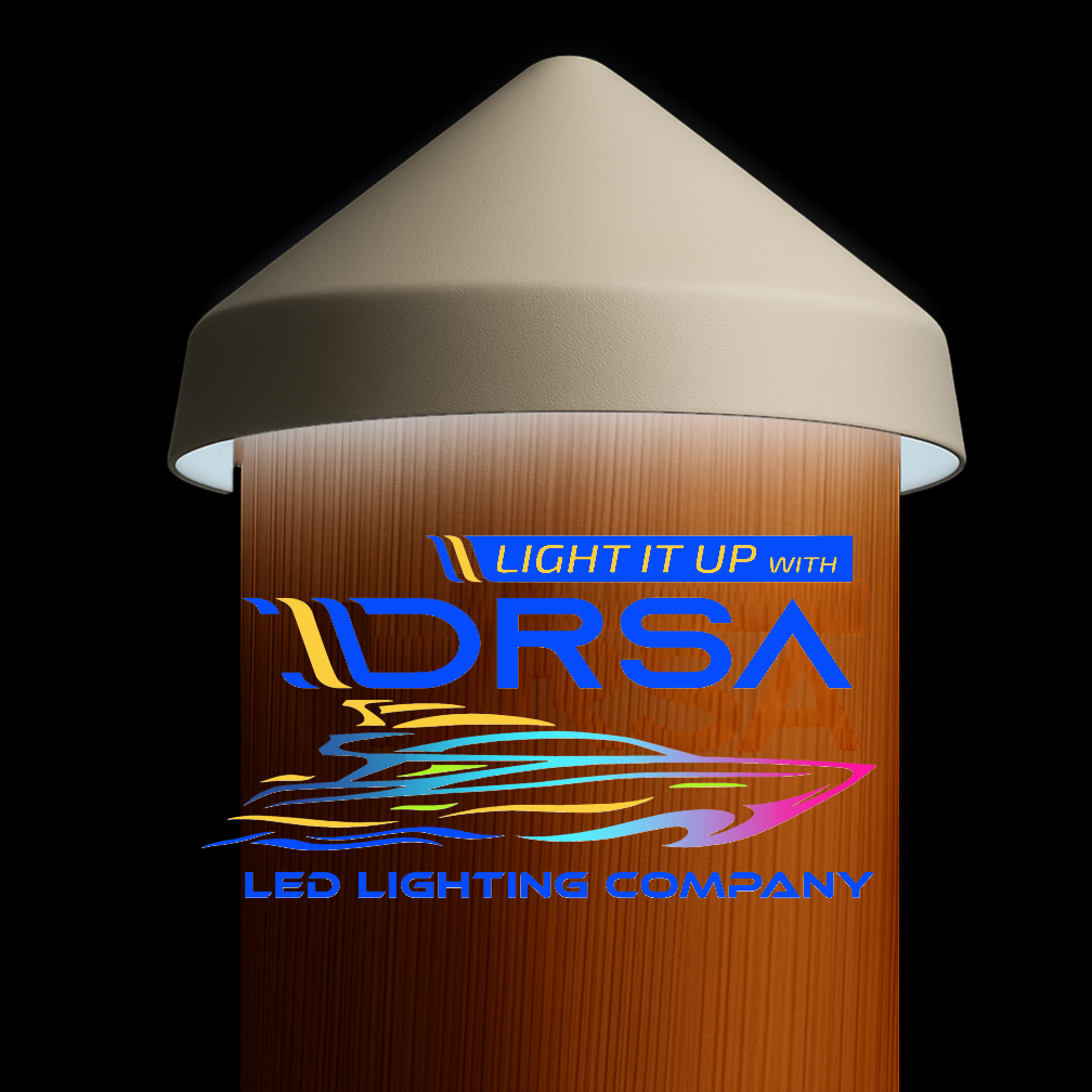 White LED Dock Piling Light Cap Cool White – 12V DC Marine Lighting