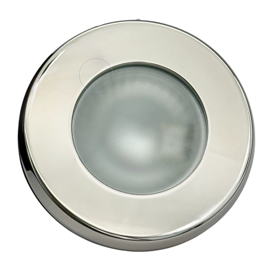 Round stainless marine light for transom installation Stainless Polish 3-15/16" Diameter 

