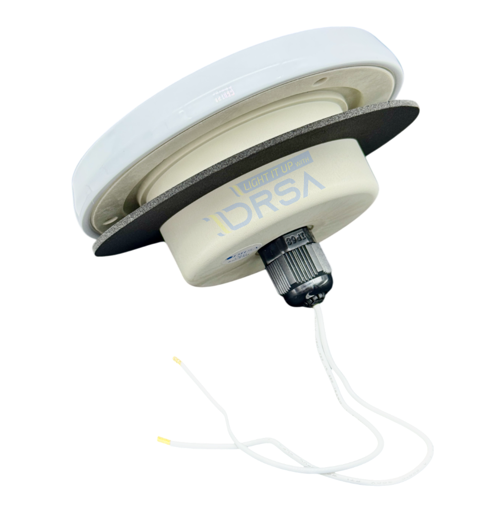 Corsica White 3-15/16" Diameter Marine Light Waterproof boat light with screw mount

