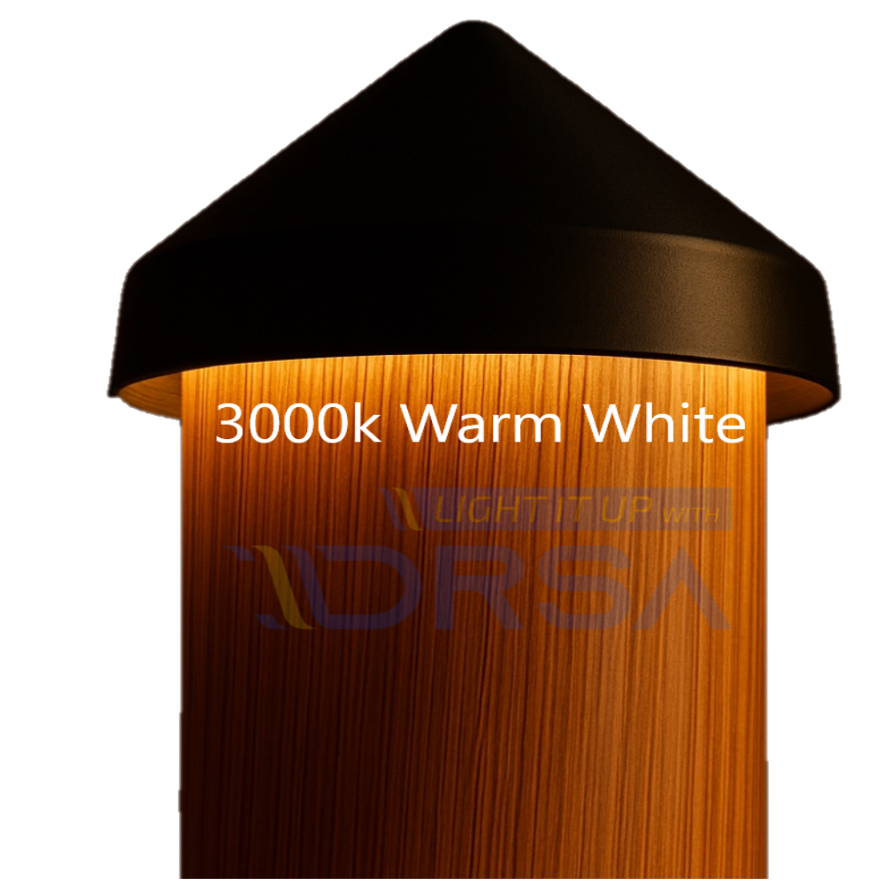 Black LED Piling Cap Light - Warm White 3000K 12V | DRSA
