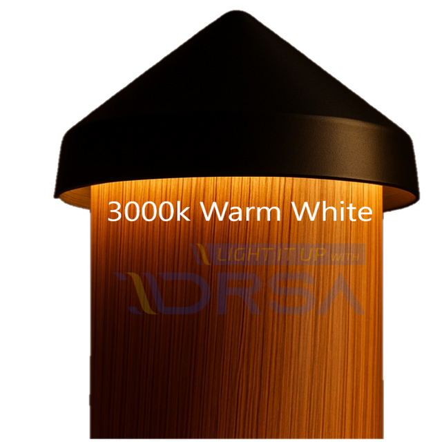 warm white led piling cap light 3000k wood piling lit up