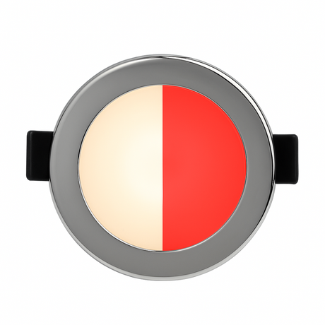 BCM Orlando 85 warm white and red LED light, polished stainless steel, screw mount, IP66


