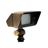 Brass G4 12V Flood Landscape Light – Frosted Glass side view