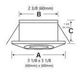 drsa explorer downlight Technical drawing of a product with dimensions labeled A, B, and C.