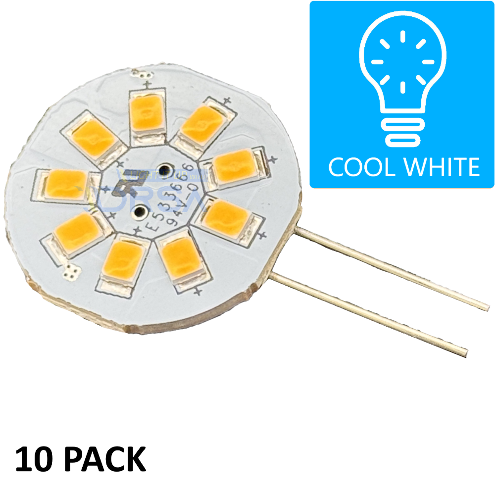 G4 Side Pin LED Replacement Bulb cool 10 pack white no background