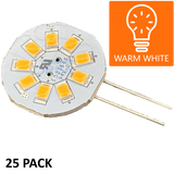 G4 Side Pin LED Replacement Bulb 25 pack warm white no background