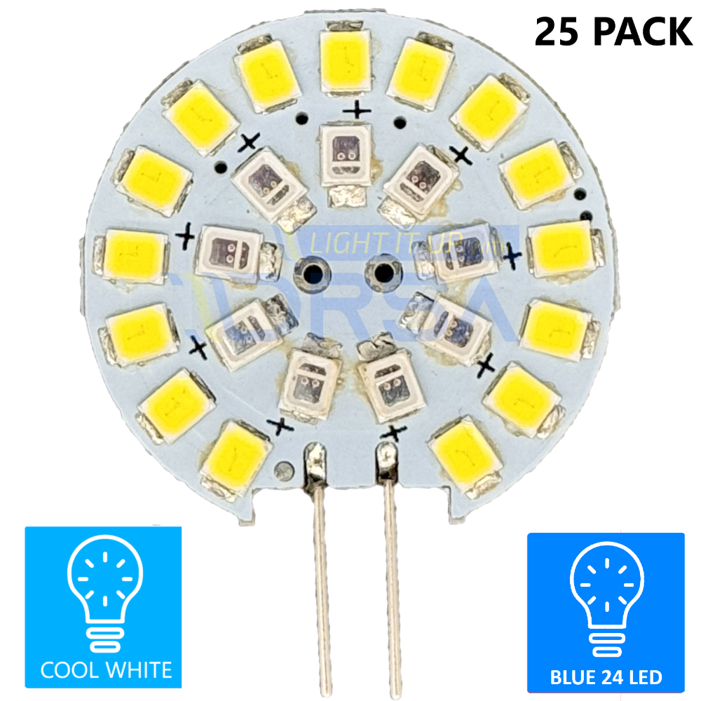 G4 Side Pin LED Replacement Bulb – 2W cool white and blue led chip