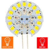 G4 Side Pin LED Replacement Bulb – 2W warm white and red led chip