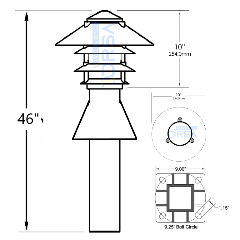  aluminum dock hose station with pagoda light and water connection
diagram