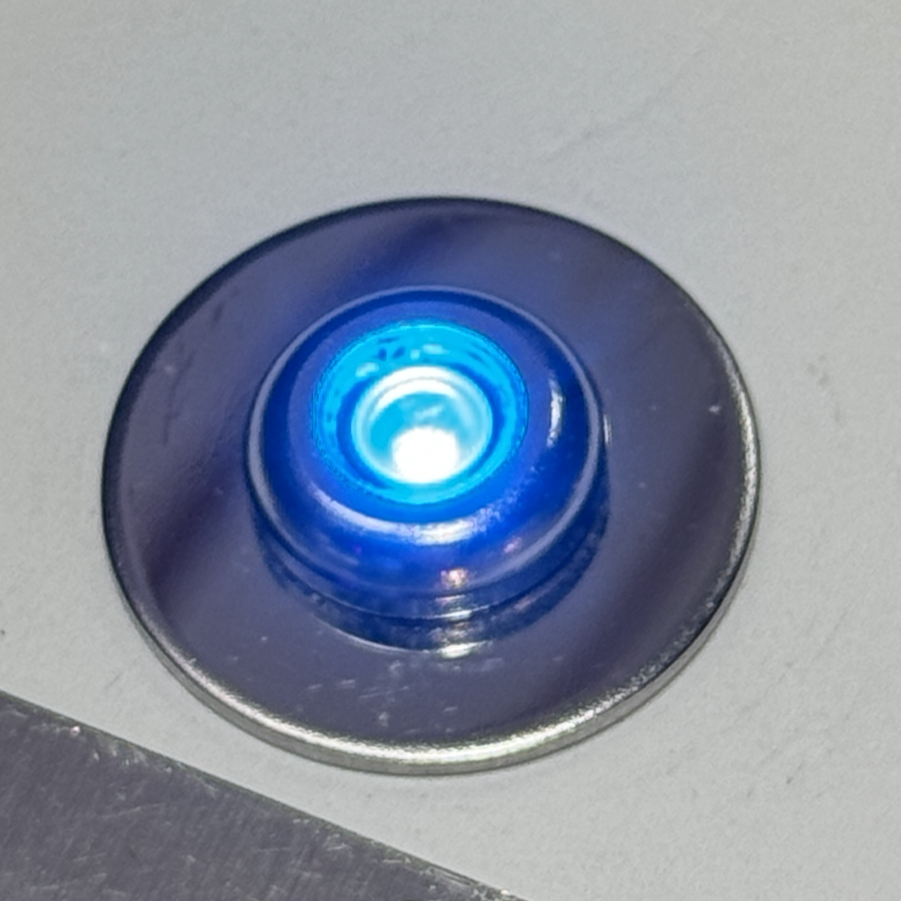 polished finish 20mm bullet light trim ring with blue bullet light led 