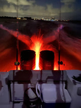 Lumitec SeaBlaze X2 LED Underwater Light at night on center console