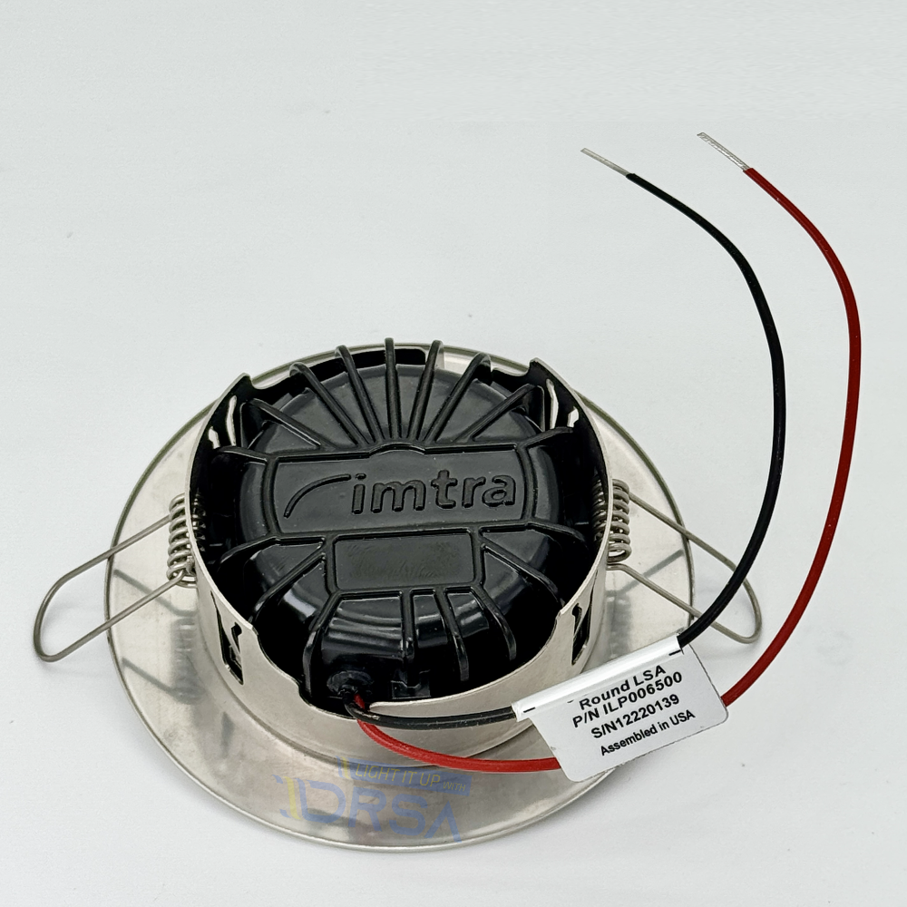 back of dual color LED fixture for yachts stainless finish imtra

