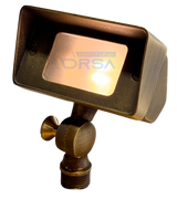 Brass G4 12V Flood Landscape Light – Frosted Glass front view
