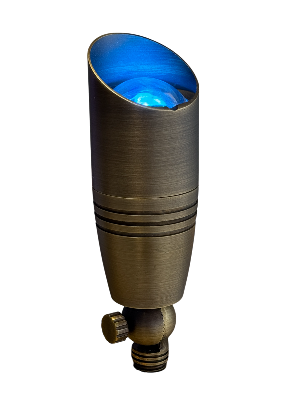 Brass MR16 12V outdoor spot light with bronze finish blue  led