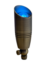 Brass MR16 12V outdoor spot light with bronze finish blue  led