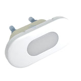 white oval courtesy light step light profile and screw mount installation