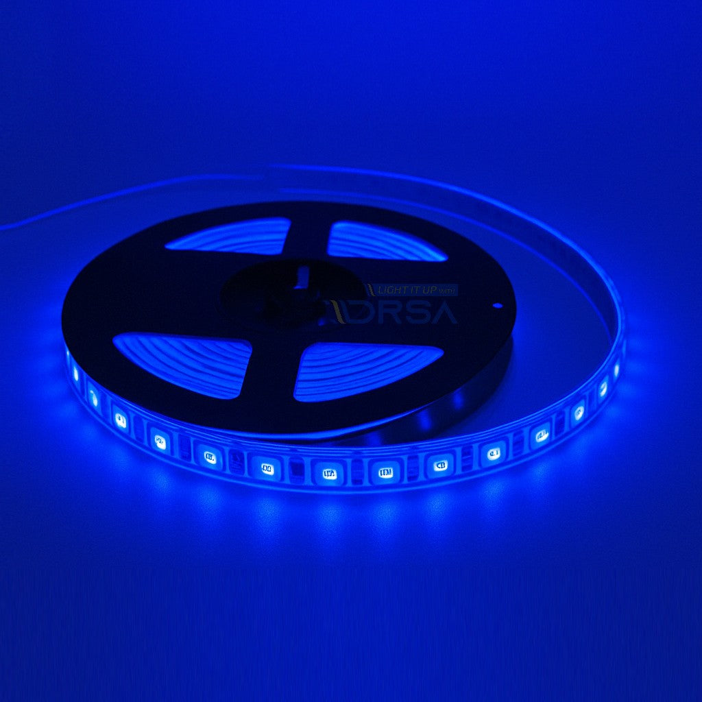 cool white single color blue LED tape light reel for under-gunwale and IP68 waterproof LED strip 