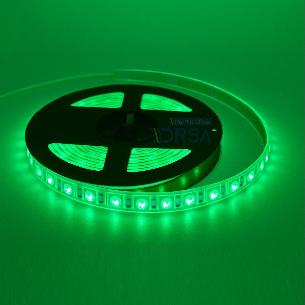 green LED tape light reel for under-gunwale and accent use