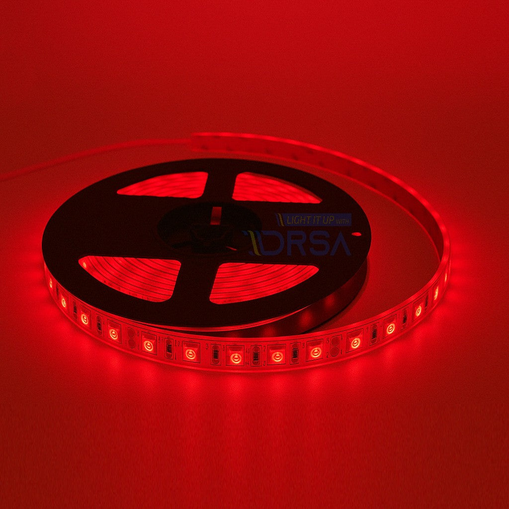 Red single color LED tape light reel for under-gunwale and accent use