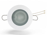 Kingston white 4 inch marine ceiling light with spring mount IP55-rated