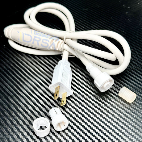 LED rope light power cord kit with connector pins and end cap 10mm