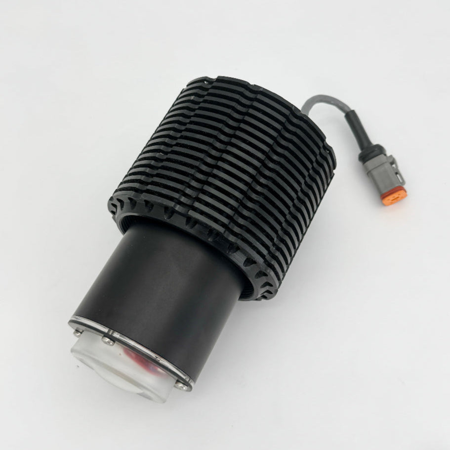 Close-up of SV10 LED marine light flange and borosilicate lens
