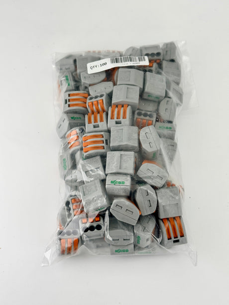 WAGO 222-413 3-conductor splicing connector 100 pack