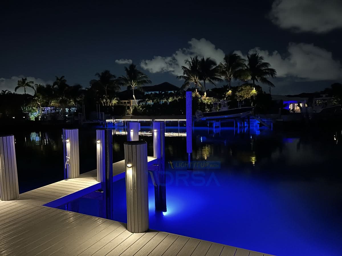 Kraken Spectrum Dock Light Installed Underwater - Full Color Display color led singer island