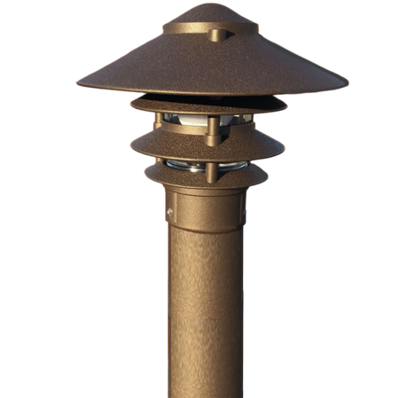 Bronze  finish Pagoda 3" round Aluminum LED Dock Light 120V for Docks & Marinas