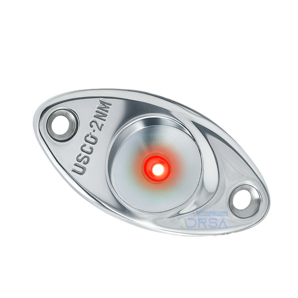 Livorsi LEDNL3G red navigation light in high polish stainless

