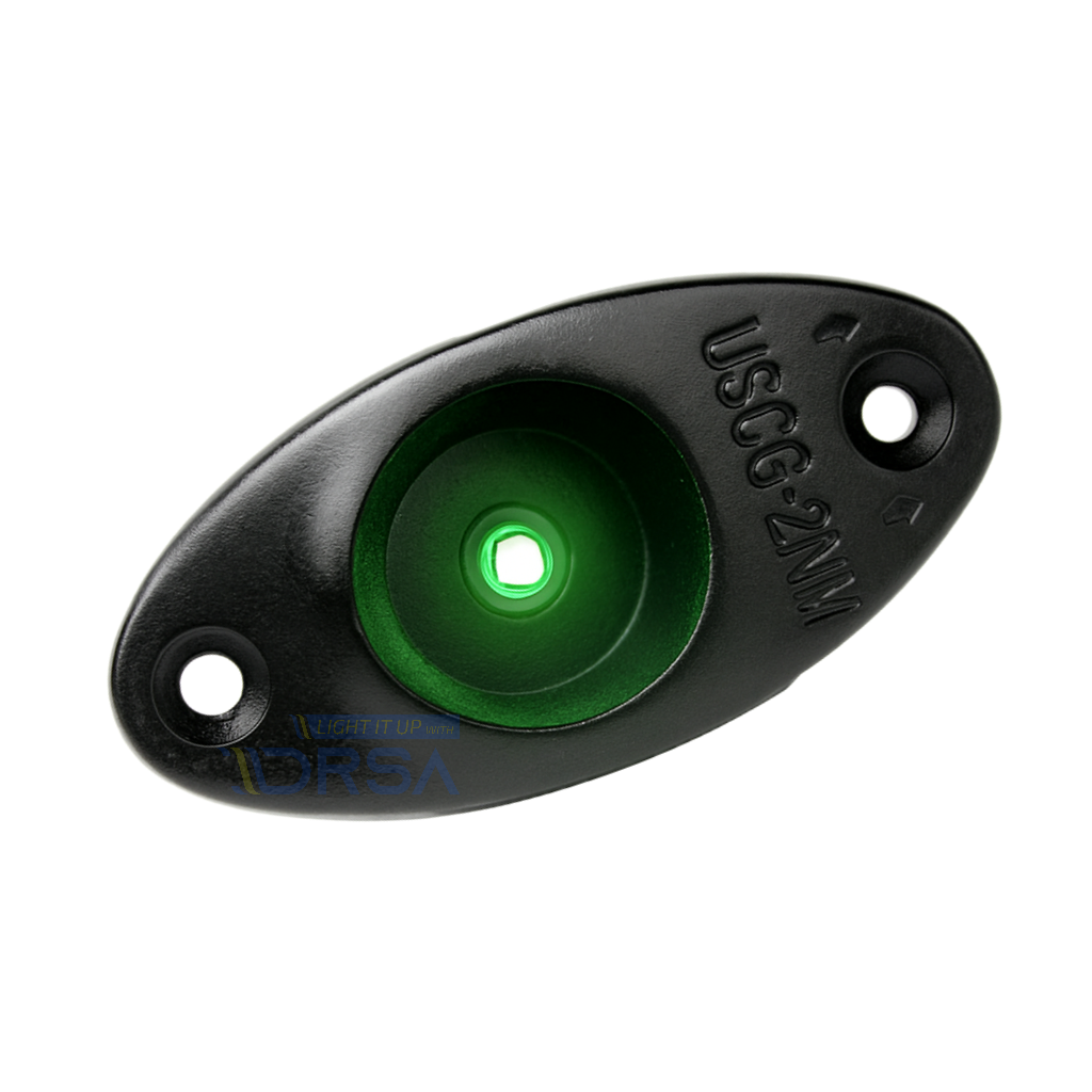 Livorsi LEDNL3G green navigation light in flat black finish