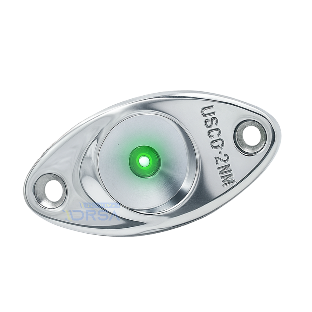 Livorsi LEDNL3G green navigation light in high polish stainless

